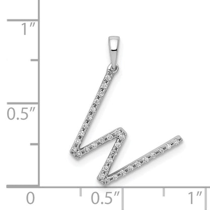 14K Weißgold Anhänger mit echtem Diamant-Buchstaben „W