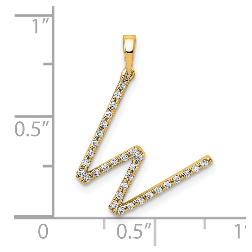 14K Gelbgold Diamant-Buchstabenanhänger „W" Initial