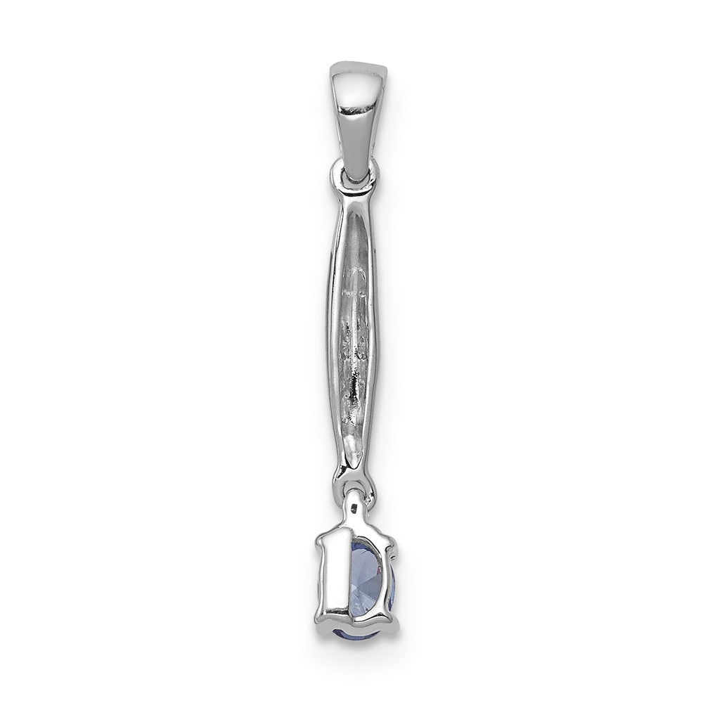 14K Weißgold 14K Weißgold Diamant Und.20 Tansanit Anhänger
