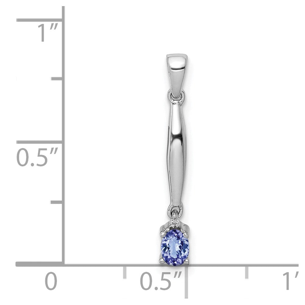 14K Weißgold 14K Weißgold Diamant Und.20 Tansanit Anhänger