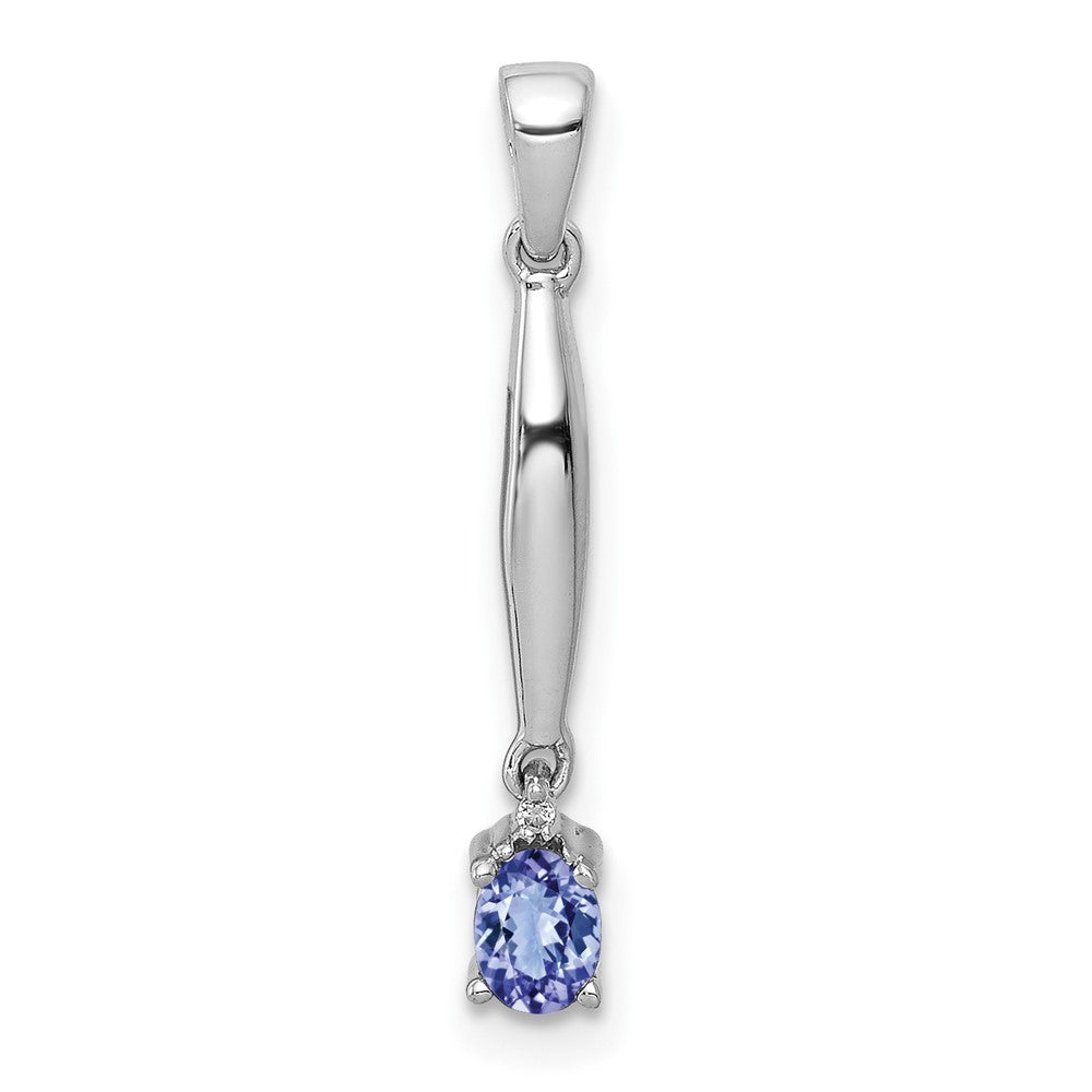 14K Weißgold 14K Weißgold Diamant Und.20 Tansanit Anhänger