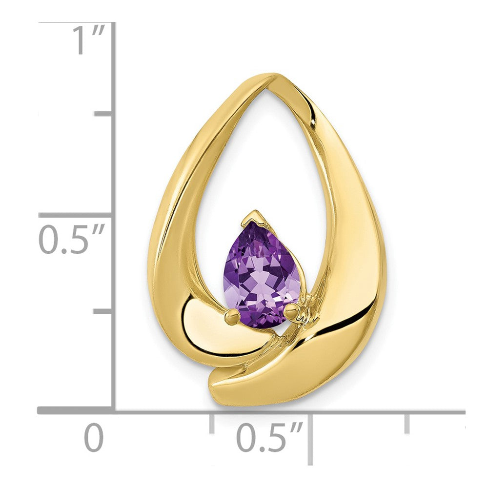 10K Gelbgold 7x5mm Tropfen Amethyst Anhänger