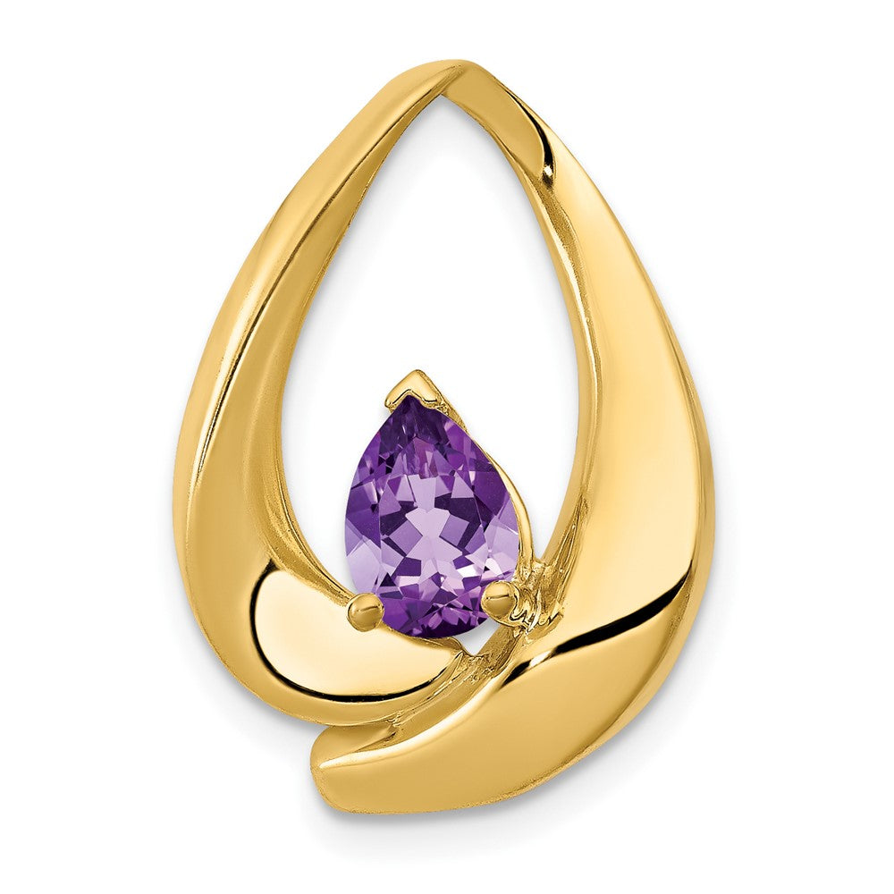 10K Gelbgold 7x5mm Tropfen Amethyst Anhänger