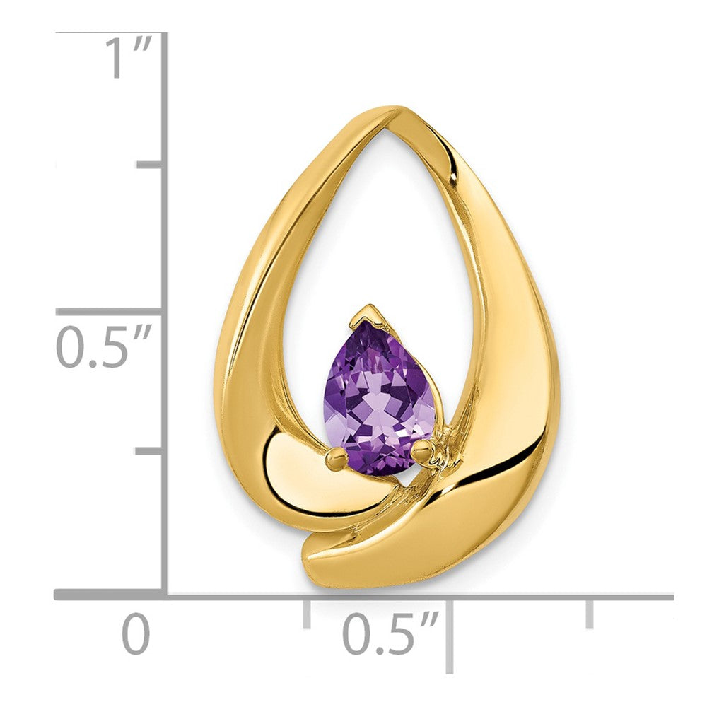 14K Gelbgold 7x5mm Tropfen Amethyst Anhänger