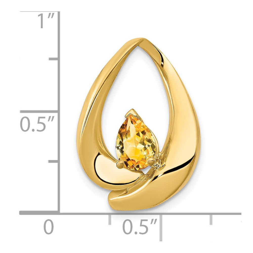 14K Gelbgold 7x5mm Tropfen Citrin Anhänger