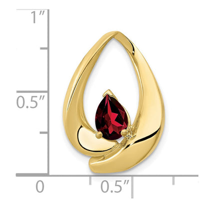 10K Gelbgold 7x5mm Tropfen Granat Anhänger