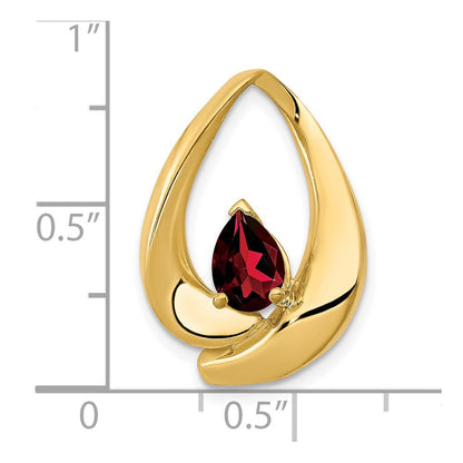 14K Gelbgold 7x5mm Tropfen Granat Anhänger