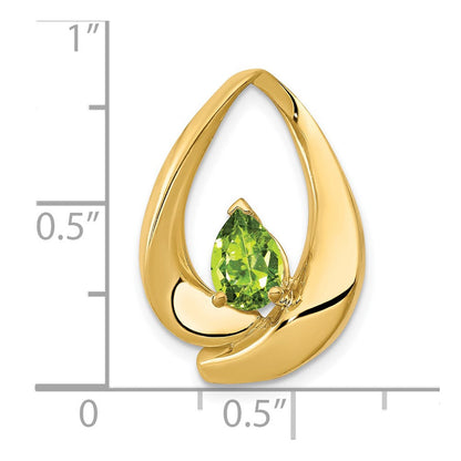 14K Gelbgold 7x5mm Tropfen Peridot Anhänger