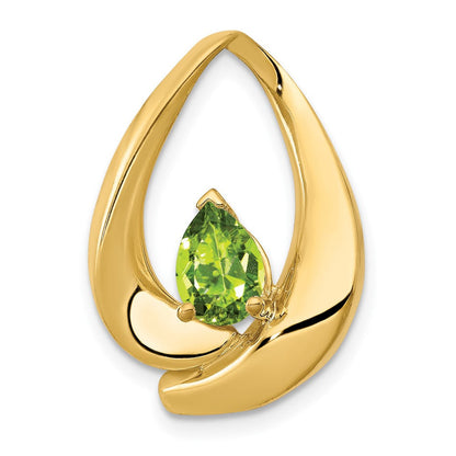 14K Gelbgold 7x5mm Tropfen Peridot Anhänger