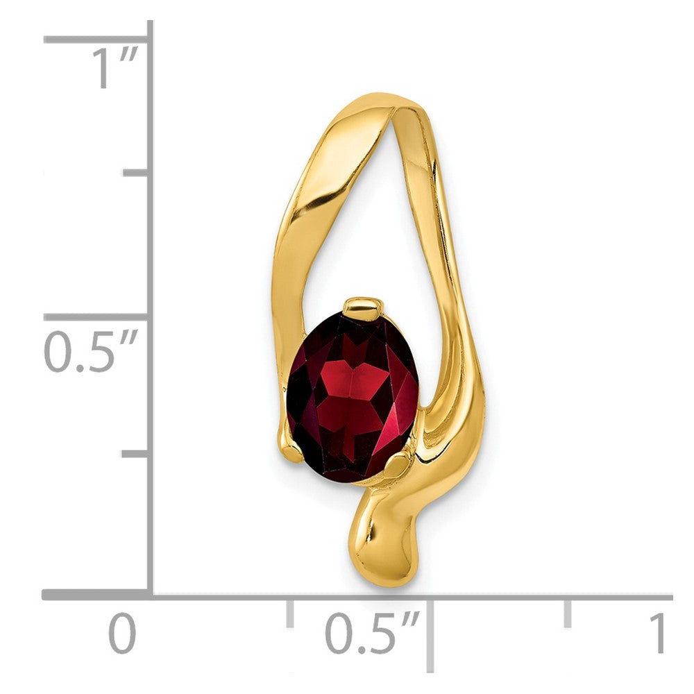 14K Gelbgold 8x6mm Oval Granat Anhänger