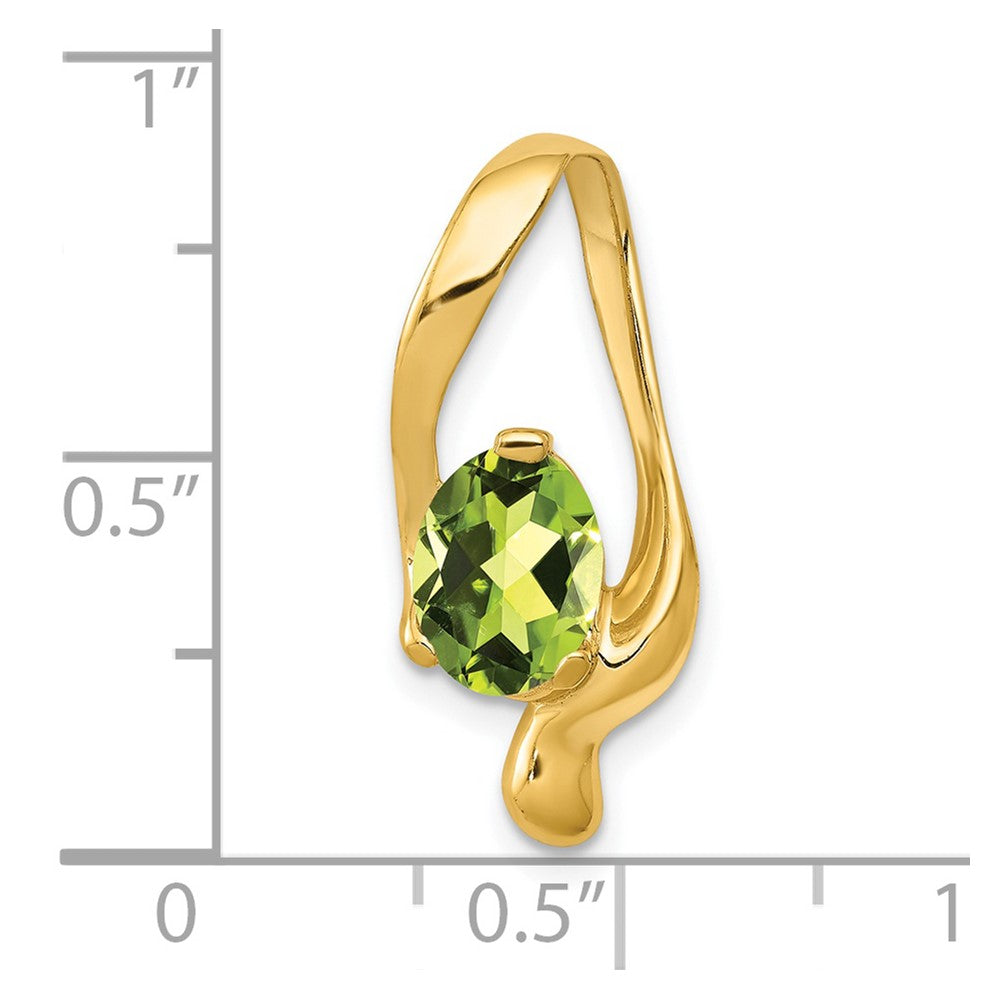 14K Gelbgold 8x6mm Oval Peridot Anhänger