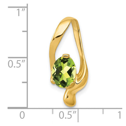 14K Gelbgold 8x6mm Oval Peridot Anhänger