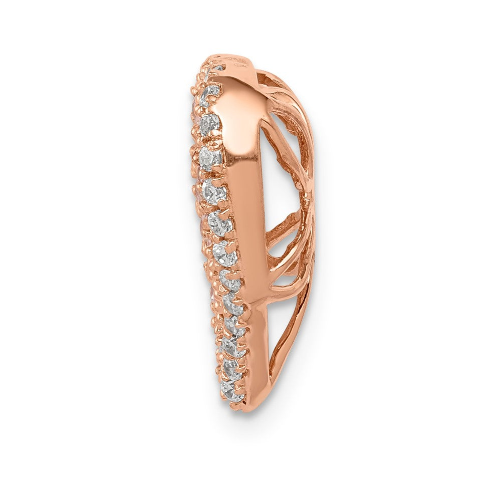 14K Roségold Echt Diamant und Rosa Saphir Vintage Herz Kette Anhänger