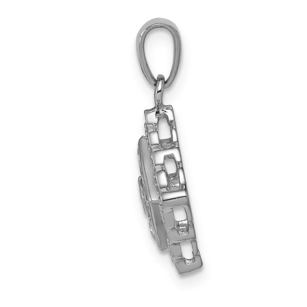 14K Weißgold-Anhänger mit echtem Diamant und 0,40 ct. rosa Saphir