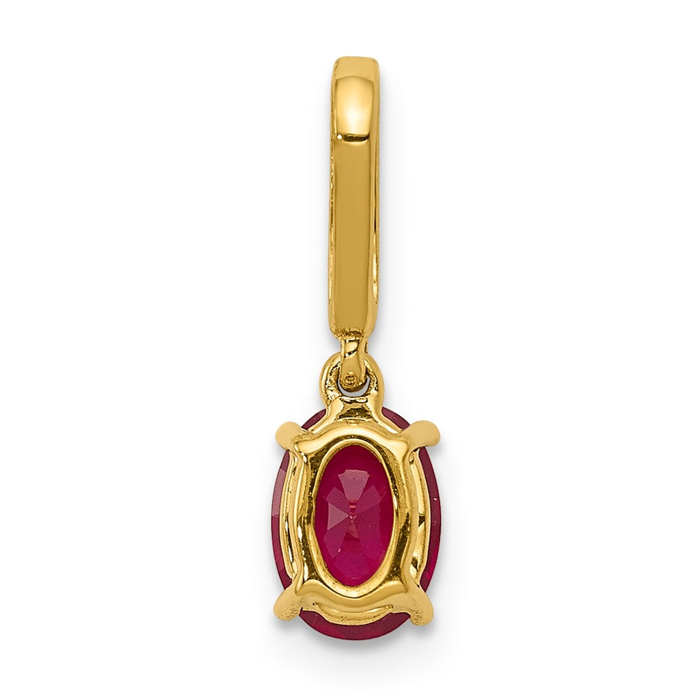 14K Gelbgold Anhänger mit echtem Diamant und 0,91 ct. ovalem Rubin