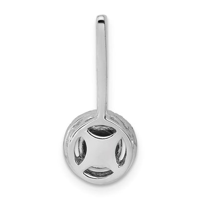 14 Karat Weißgold Halo-Anhänger mit echtem Diamant und 0,60 ct. Saphir
