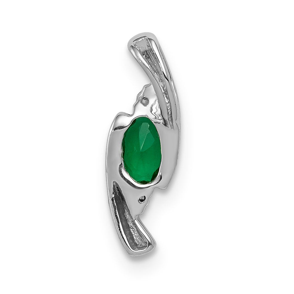 14K Weißgold Fancy Anhänger mit echten Diamanten und Smaragden