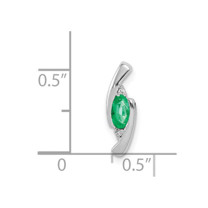 14K Weißgold Fancy Anhänger mit echten Diamanten und Smaragden
