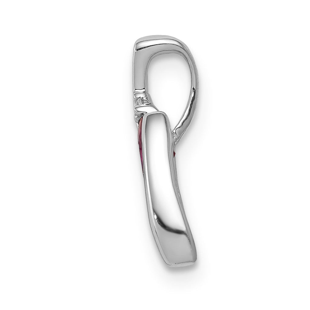 14K Weißgold Anhänger mit echtem Diamant und 0,31 ct. Rubin