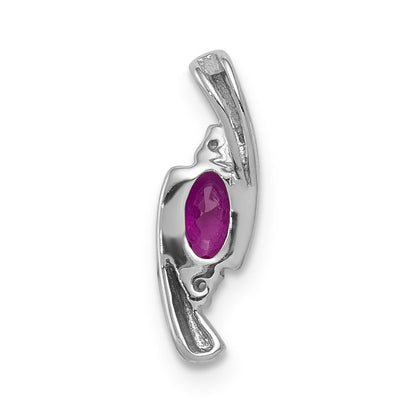 14K Weißgold Anhänger mit echtem Diamant und 0,31 ct. Rubin