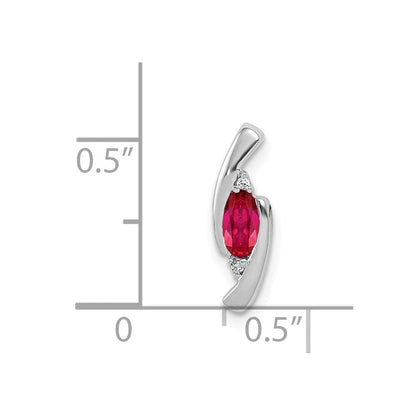 14K Weißgold Anhänger mit echtem Diamant und 0,31 ct. Rubin