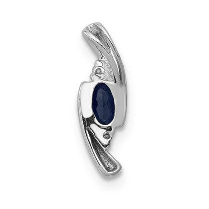 14K Weißgold Anhänger mit 0,01 ct. echtem Diamant und 0,33 ct. Saphir
