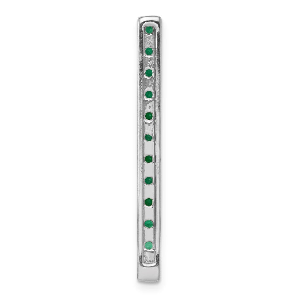 14K Weißgold Smaragd Line Kette Anhänger