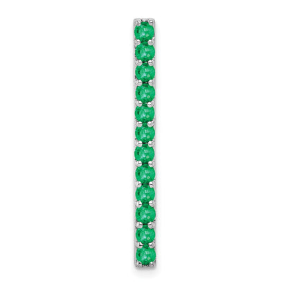 14K Weißgold Smaragd Line Kette Anhänger