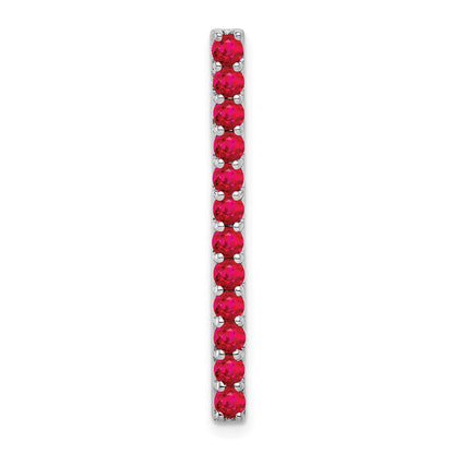14K Weißgold.78 Rubin Line Kette Anhänger