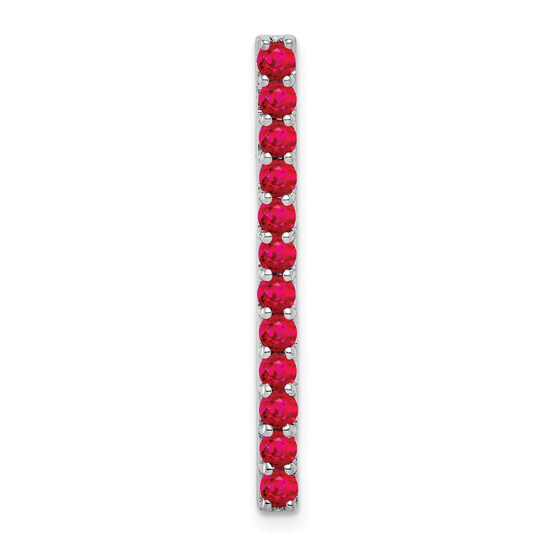 14K Weißgold.78 Rubin Line Kette Anhänger