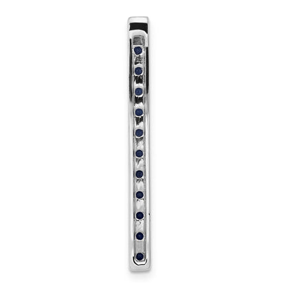 14K Weißgold.78 Blau Saphir Line Kette Anhänger