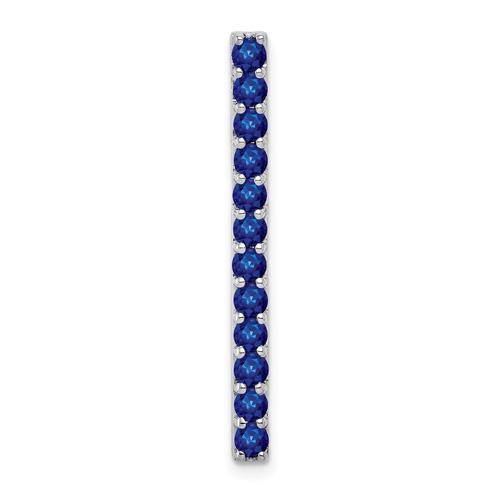 14K Weißgold.78 Blau Saphir Line Kette Anhänger