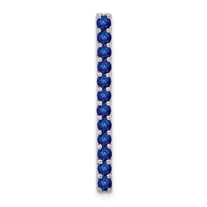 14K Weißgold.78 Blau Saphir Line Kette Anhänger
