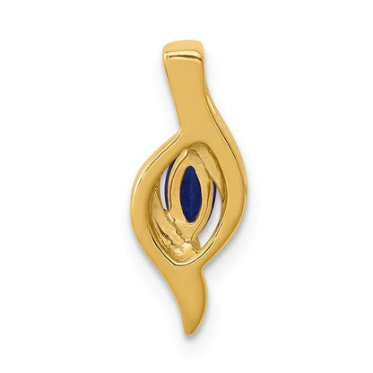 10K Gelbgold Anhänger mit echtem Diamant und Marquise-Saphir 0,29 ct