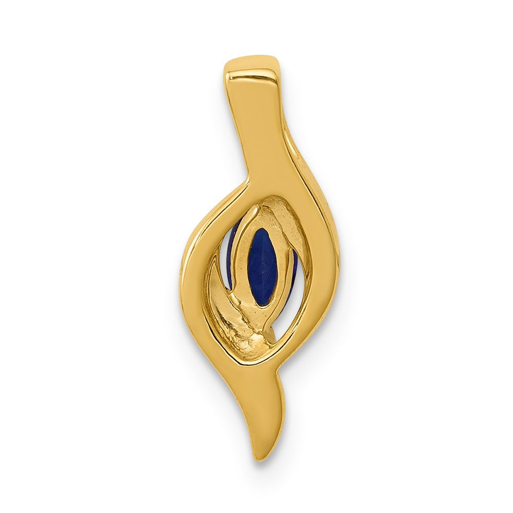 14K Gelbgold Anhänger mit echtem Diamant und Saphir im Marquiseschliff, 0,29 ct