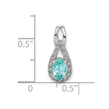 Pure Serenity 14K Weißgold 0,1 ct. Laborgezüchteter Diamant VS/SI+ G+ und Laborgezüchteter Paraiba Tropfenanhänger