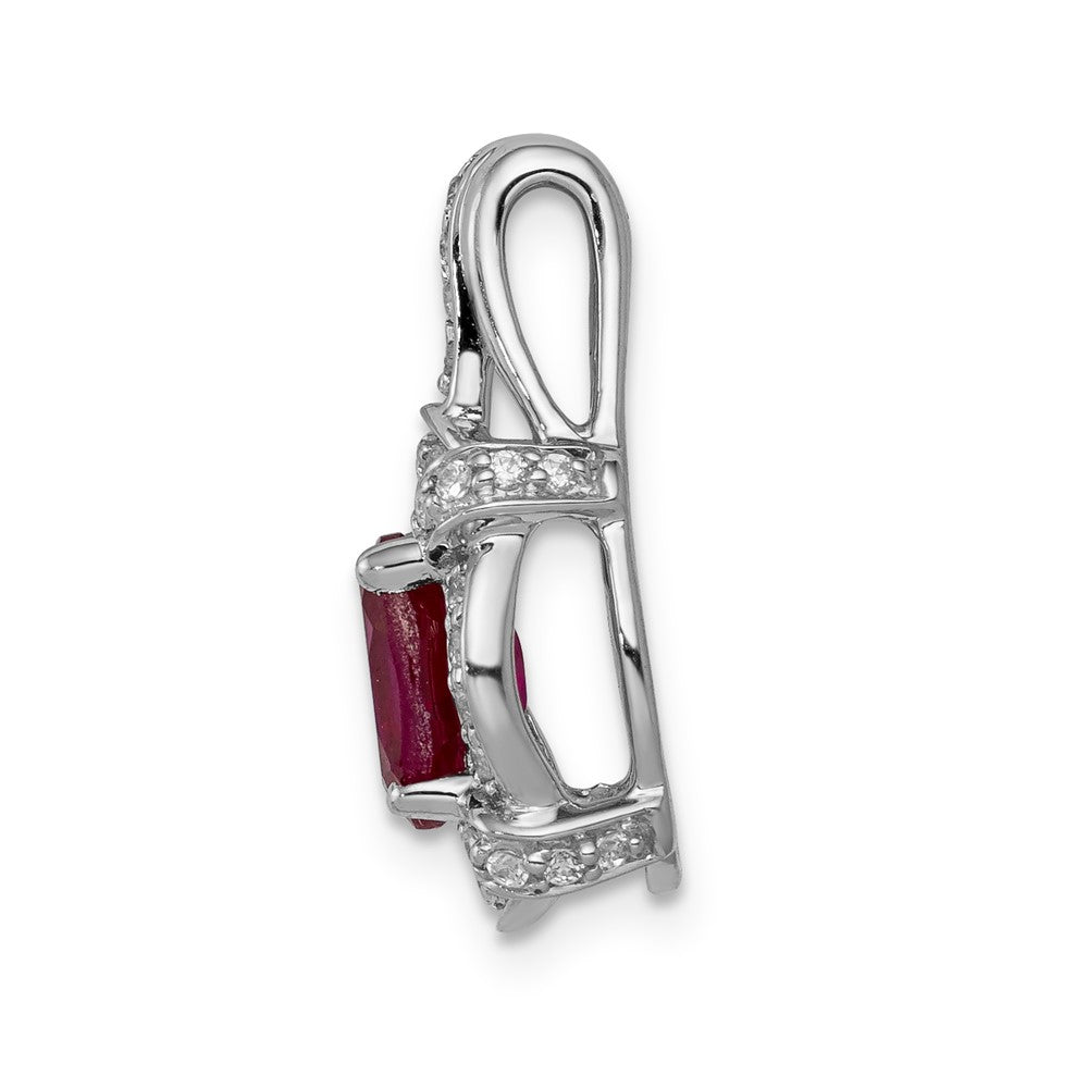 14 Karat Weißgold Anhänger mit 0,2 ct. echtem Diamant und 1,10 ct. Rubin