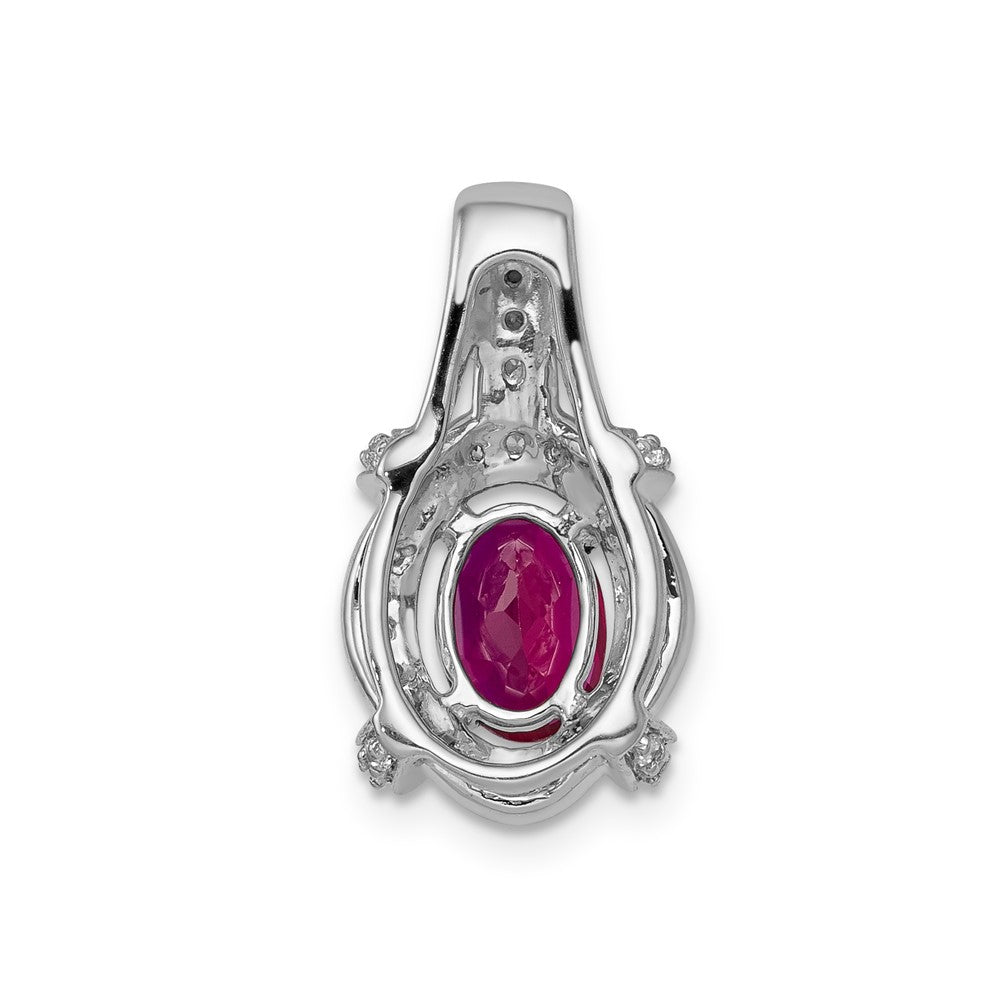 14 Karat Weißgold Anhänger mit 0,2 ct. echtem Diamant und 1,10 ct. Rubin