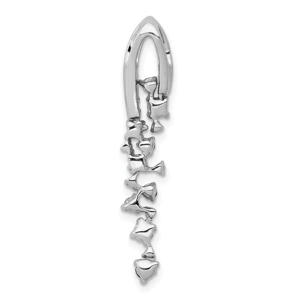 14K Weißgold Gleitanhänger mit 0,2 ct. im Labor gezüchtetem Diamant VS/SI+ G+ und im Labor gezüchtetem blauem Saphir