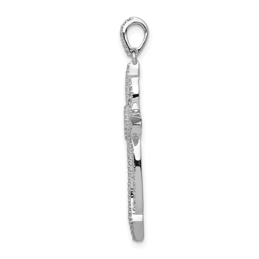 14K Weißgold Anhänger mit 0,33 ct. echten Diamanten, Fantasie-Kreuz-Design