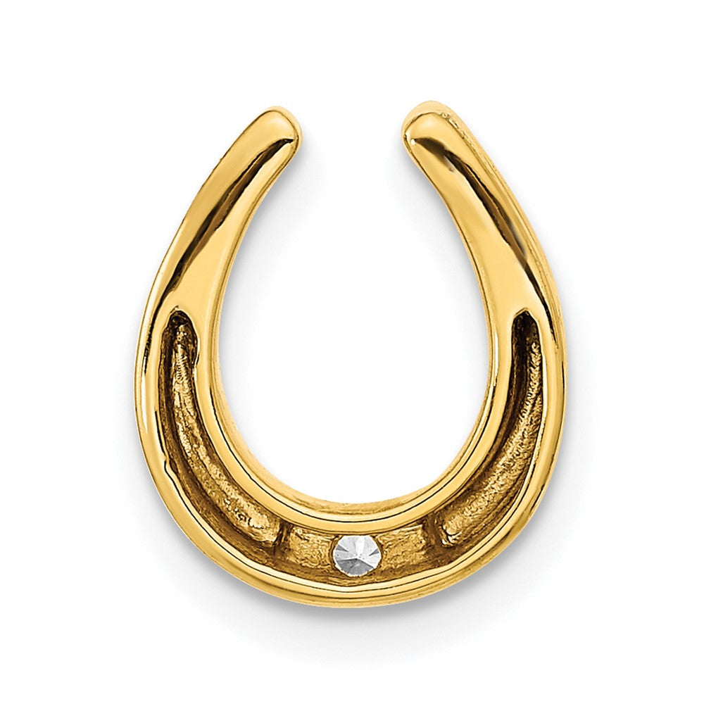 14K Gelbgold Poliert Fantasie Echt Diamant Kette Anhänger