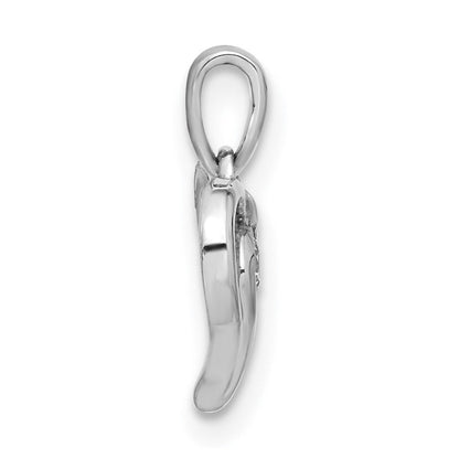 14K Weißgold Herzanhänger mit 0,1 ct. Labordiamant VS/SI+ G+