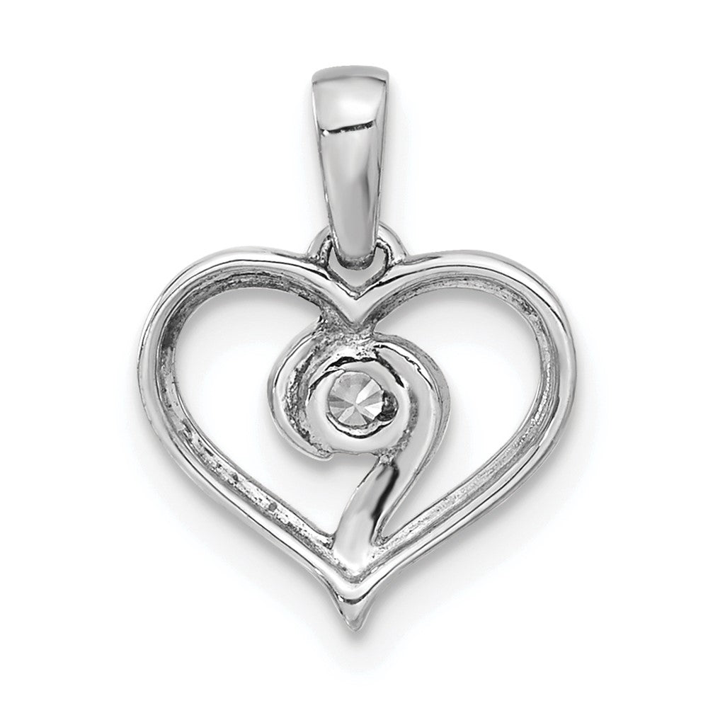 14K Weißgold Herzanhänger mit 0,1 ct. Labordiamant VS/SI+ G+