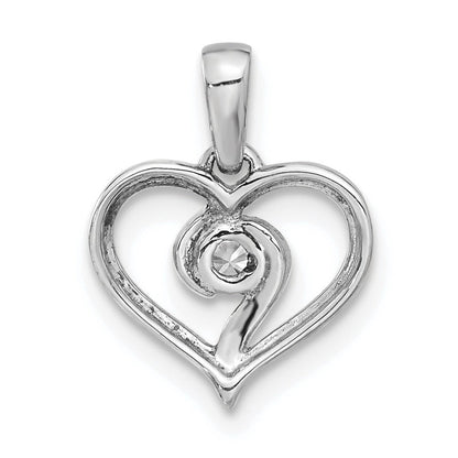 14K Weißgold Herzanhänger mit 0,1 ct. Labordiamant VS/SI+ G+