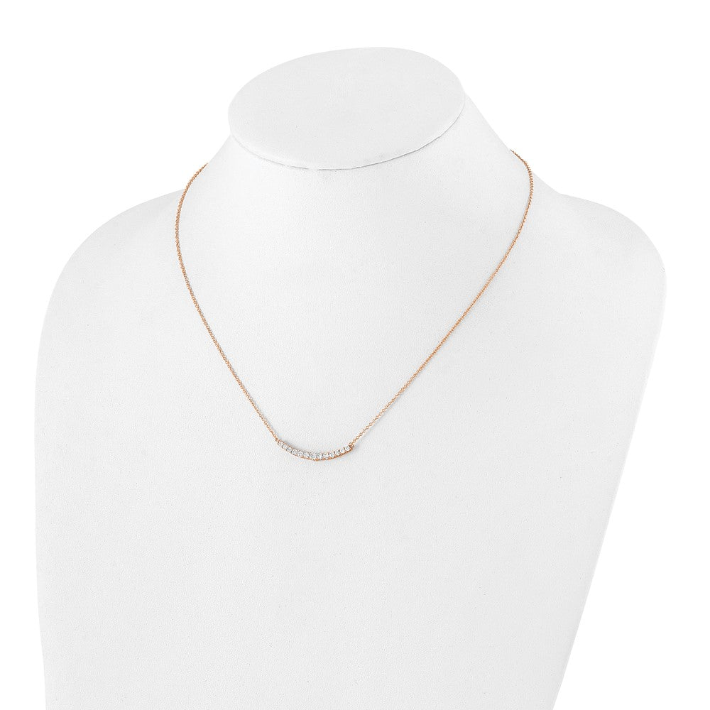 14K Roségold 1/2 Ct. Im Labor Gezüchtet Diamant Vs/si+ G+ 18 Zoll Mode Stab Halskette
