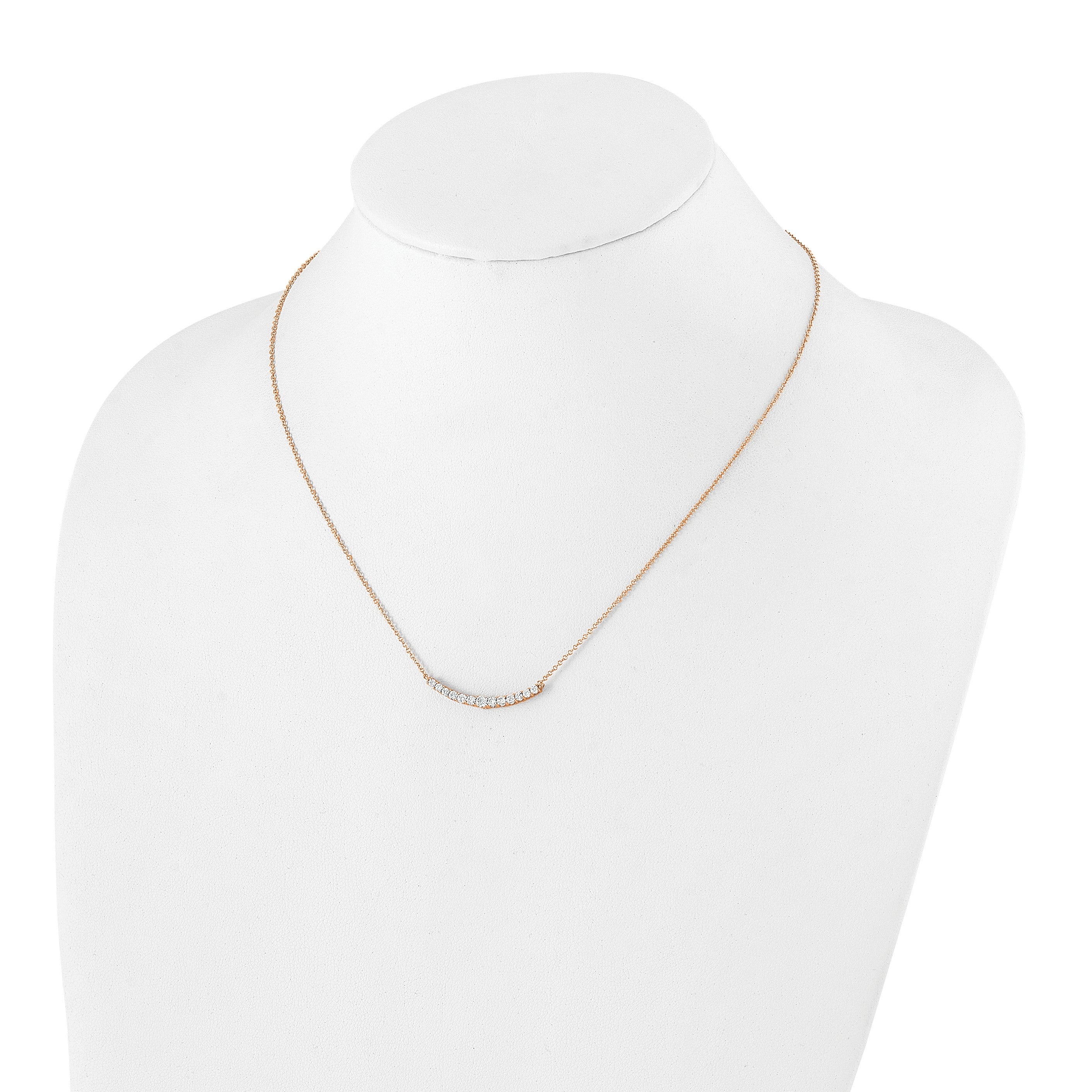 14K Roségold True Origin 1/2 Karat Im Labor Gezüchtet Diamant Vs+ F+ Complet 18 Zoll Mode Stab Halskette