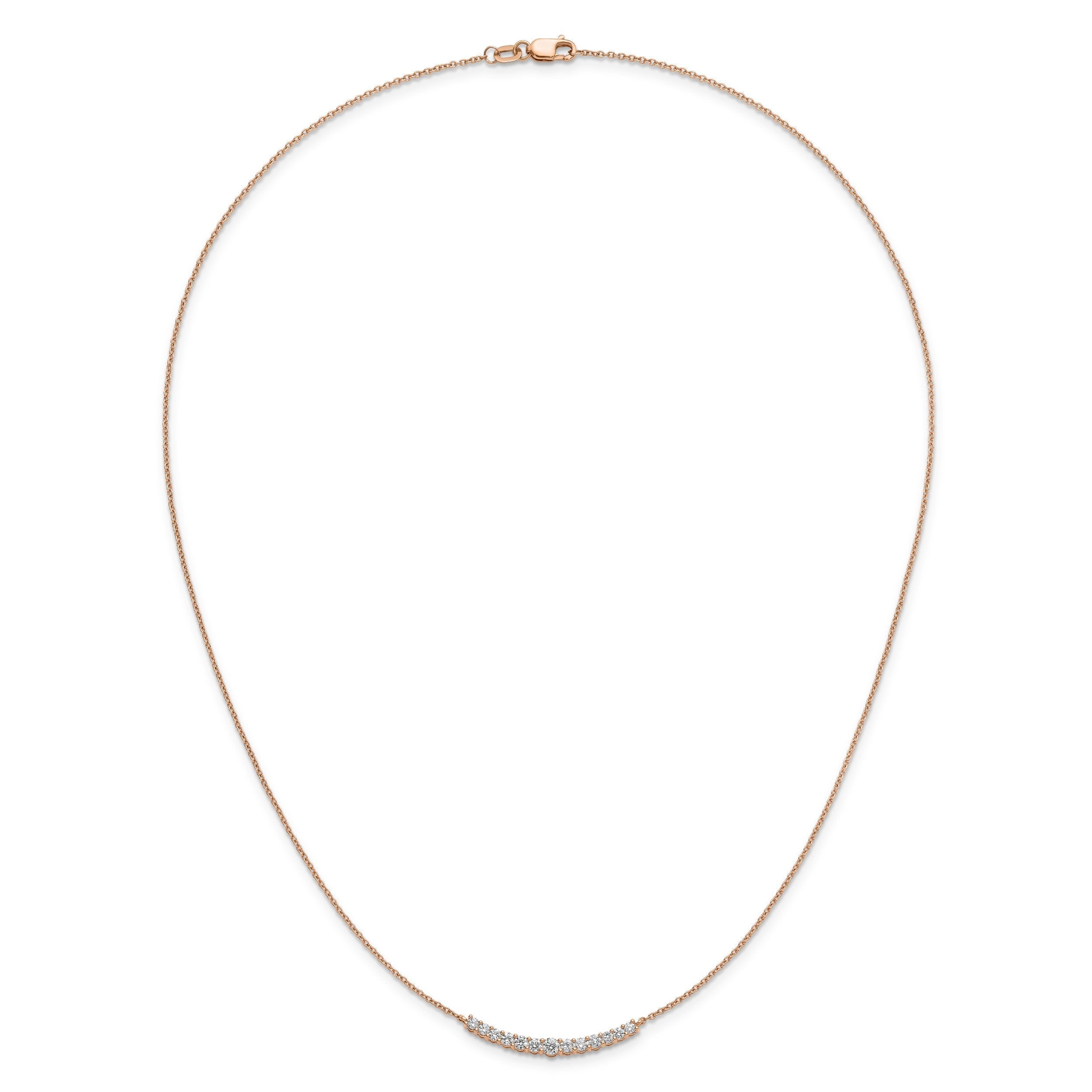 14K Roségold 1/2 Ct. Im Labor Gezüchtet Diamant Vs/si+ G+ 18 Zoll Mode Stab Halskette