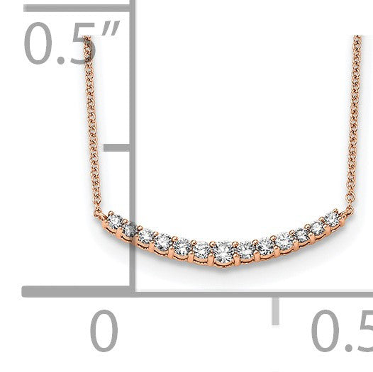 14K Roségold True Origin 1/2 Karat Im Labor Gezüchtet Diamant Vs+ F+ Complet 18 Zoll Mode Stab Halskette