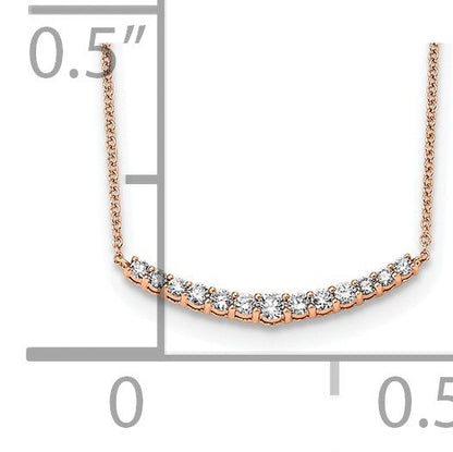 14K Roségold True Origin 1/2 Karat Im Labor Gezüchtet Diamant Vs+ F+ Complet 18 Zoll Mode Stab Halskette