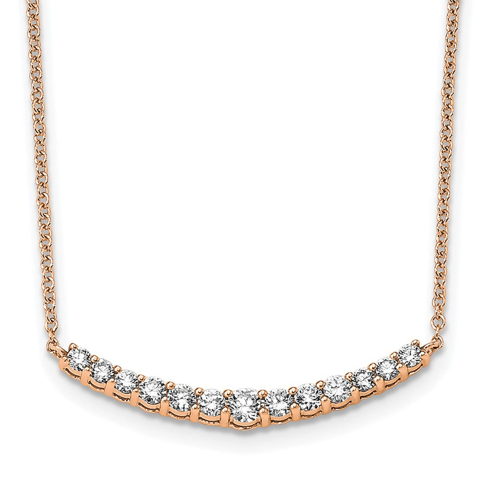 14K Roségold 1/2 Ct. Im Labor Gezüchtet Diamant Vs/si+ G+ 18 Zoll Mode Stab Halskette
